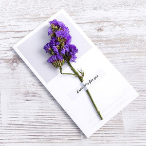 10pcs Gypsophila dried flowers handwritten blessing greeting card birthday gift card wedding invitations