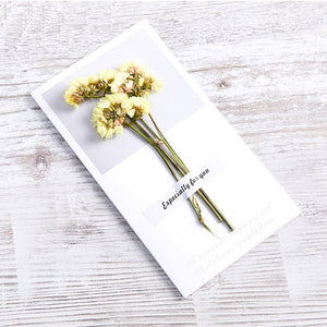 10pcs Gypsophila dried flowers handwritten blessing greeting card birthday gift card wedding invitations
