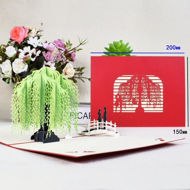 3D Pop-Up Flower Card Mothers Day Sympathy Thanksgiving Day Gifts Card Wedding Anniversary Birthday Greeting Cards Wife Her Girl