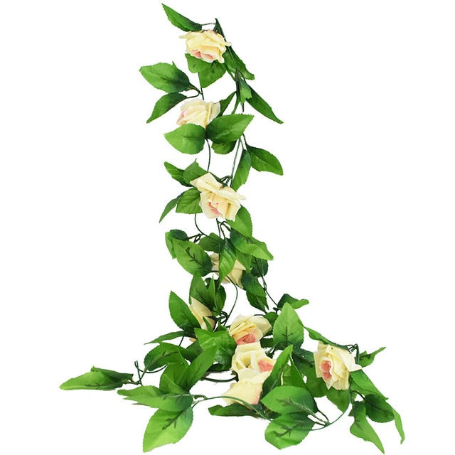 Artificial Plants Green Hanging Flower Rose Vine Home Wedding