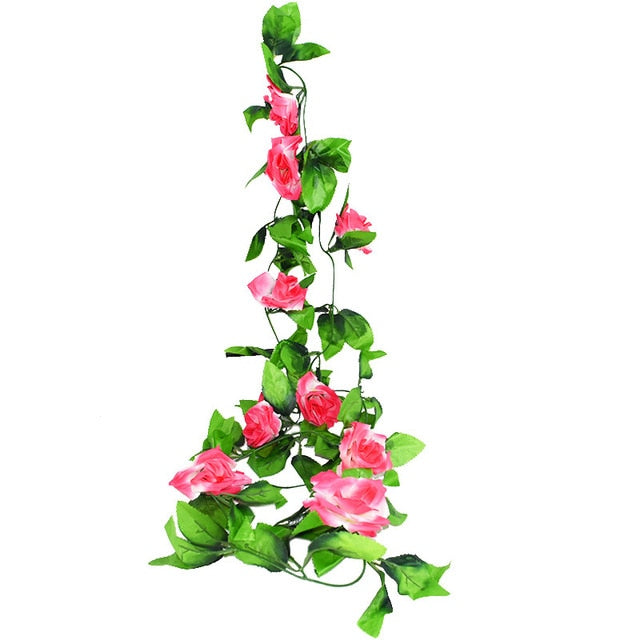 Silk Artificial Rose Vine Hanging Flowers For Wall Decoration Rattan F –  advance-faq