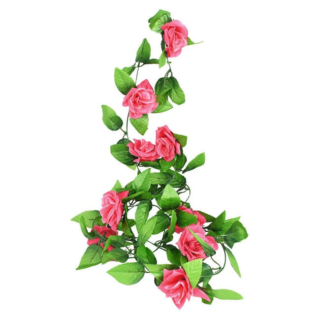 Silk Artificial Rose Vine Hanging Flowers For Wall Decoration Rattan F –  advance-faq