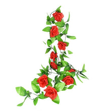 Silk Artificial Rose Vine Hanging Flowers For Wall Decoration Rattan Fake Plants Leaves Garland Romantic Wedding Home Decoration