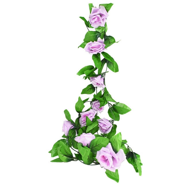 Silk Artificial Rose Vine Hanging Flowers For Wall Decoration Rattan F –  advance-faq