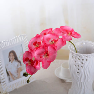 Artificial Silk White Orchid Flowers High Quality Butterfly Moth Fake Flower for Wedding Party Home Festival Decoration