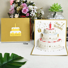 3D Pop-Up Cards Birthday Card for Girl Kids Wife Husband Birthday Cake Greeting Card Postcards Gifts Card with Envelope Stickers