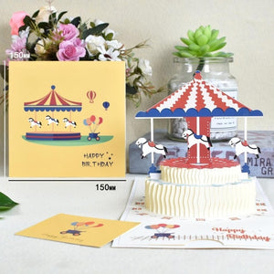 3D Pop-Up Cards Birthday Card for Girl Kids Wife Husband Birthday Cake Greeting Card Postcards Gifts Card with Envelope Stickers