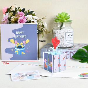 3D Pop-Up Cards Birthday Card for Girl Kids Wife Husband Birthday Cake Greeting Card Postcards Gifts Card with Envelope Stickers