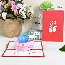 3D Pop-Up Cards Birthday Card for Girl Kids Wife Husband Birthday Cake Greeting Card Postcards Gifts Card with Envelope Stickers