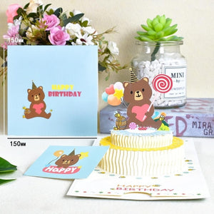 3D Pop-Up Cards Birthday Card for Girl Kids Wife Husband Birthday Cake Greeting Card Postcards Gifts Card with Envelope Stickers