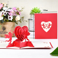 Love 3D Pop-Up Cards Valentines Day Gift Postcard with Envelope Stickers Wedding Invitation Greeting Cards Anniversary for Her