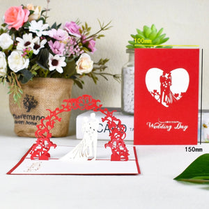 Love 3D Pop-Up Cards Valentines Day Gift Postcard with Envelope Stickers Wedding Invitation Greeting Cards Anniversary for Her