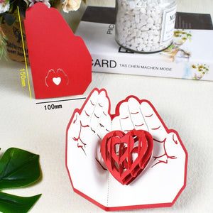 Love 3D Pop-Up Cards Valentines Day Gift Postcard with Envelope Stickers Wedding Invitation Greeting Cards Anniversary for Her