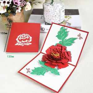 Love 3D Pop-Up Cards Valentines Day Gift Postcard with Envelope Stickers Wedding Invitation Greeting Cards Anniversary for Her