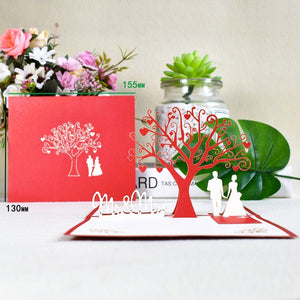 Love 3D Pop-Up Cards Valentines Day Gift Postcard with Envelope Stickers Wedding Invitation Greeting Cards Anniversary for Her