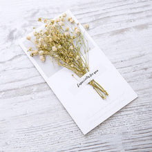 10pcs Gypsophila dried flowers handwritten blessing greeting card birthday gift card wedding invitations