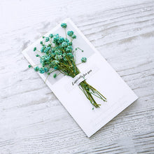 10pcs Gypsophila dried flowers handwritten blessing greeting card birthday gift card wedding invitations