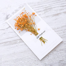 10pcs Gypsophila dried flowers handwritten blessing greeting card birthday gift card wedding invitations