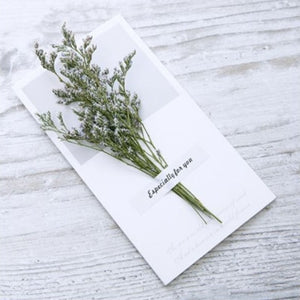 10pcs Gypsophila dried flowers handwritten blessing greeting card birthday gift card wedding invitations