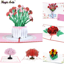 3D Pop-Up Flower Card Mothers Day Sympathy Thanksgiving Day Gifts Card Wedding Anniversary Birthday Greeting Cards Wife Her Girl