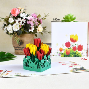 3D Pop-Up Flower Card Mothers Day Sympathy Thanksgiving Day Gifts Card Wedding Anniversary Birthday Greeting Cards Wife Her Girl