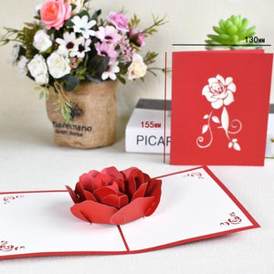 3D Pop-Up Flower Card Mothers Day Sympathy Thanksgiving Day Gifts Card Wedding Anniversary Birthday Greeting Cards Wife Her Girl