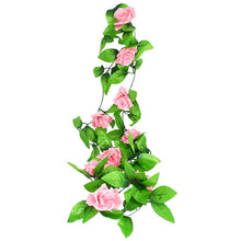 Silk Artificial Rose Vine Hanging Flowers For Wall Decoration Rattan Fake Plants Leaves Garland Romantic Wedding Home Decoration