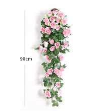 Artificial Flower Rattan Fake Flower Vine Decoration Wall Hanging Roses home decor accessories Wedding Decorative Flowers Wreath